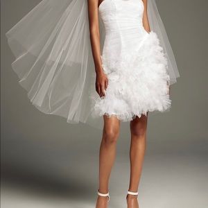 Vera Wang White Short Bridal Party Dress